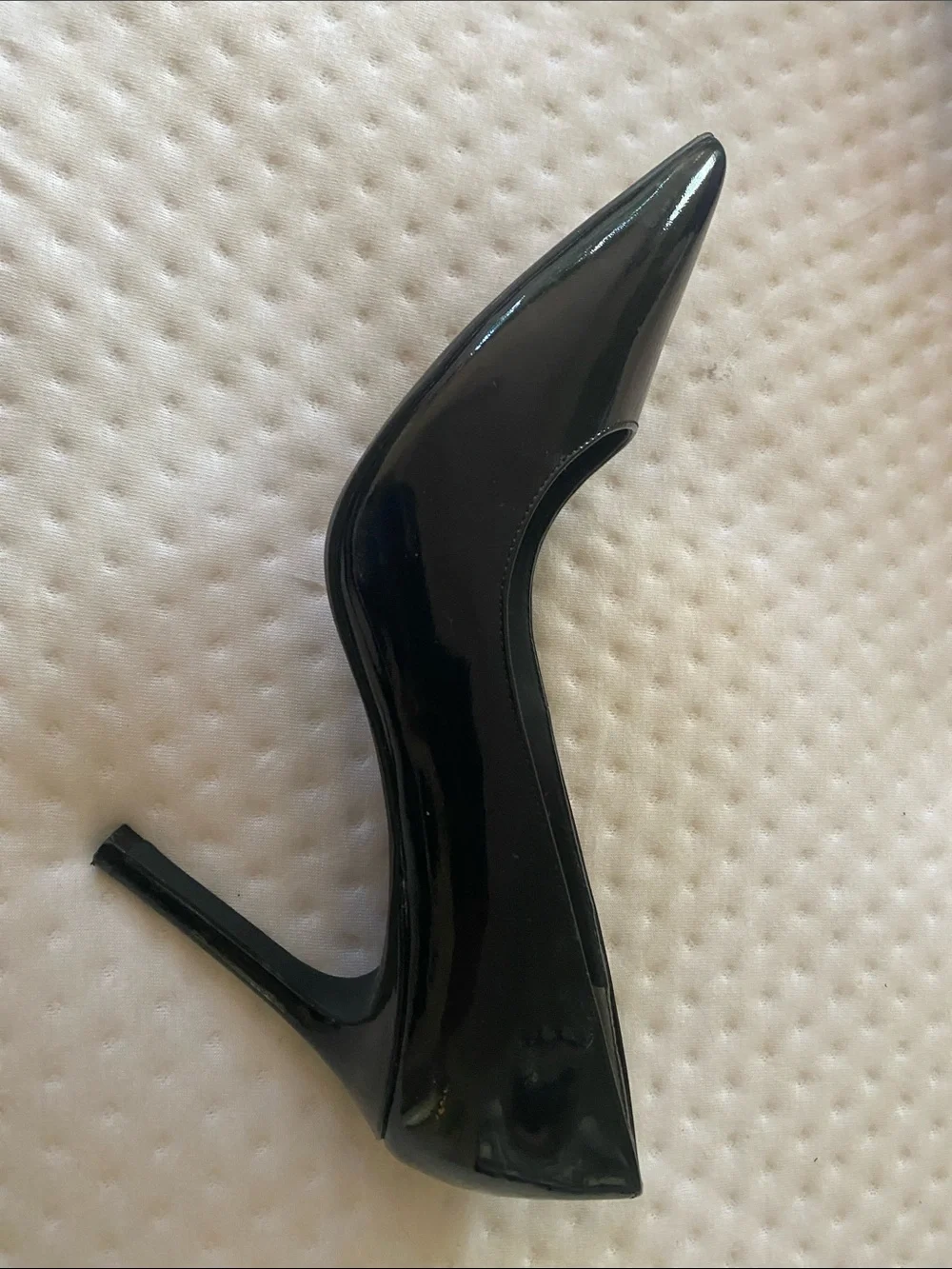 Stuart Weitzman Black Patent Pointed-Toe Pumps